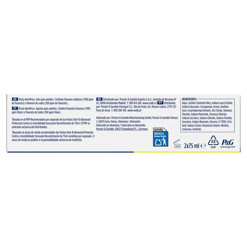 Oral-B Advanced Sensitivity Schutz Duplo, 2X75 ml