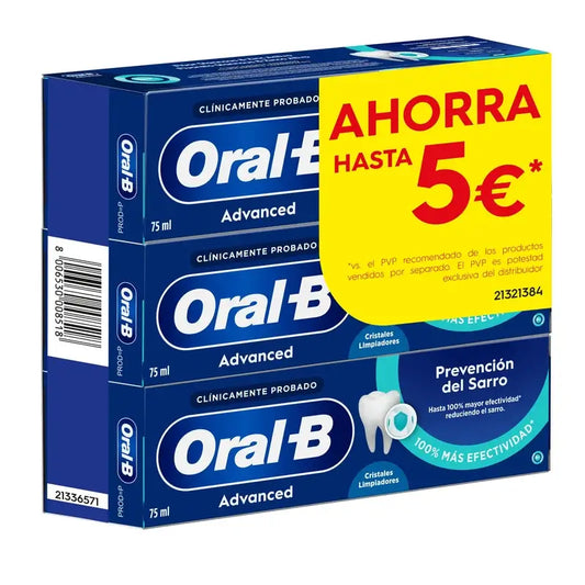 Oral-B Advanced Tartar Prevention Dreifach, 3x75ml