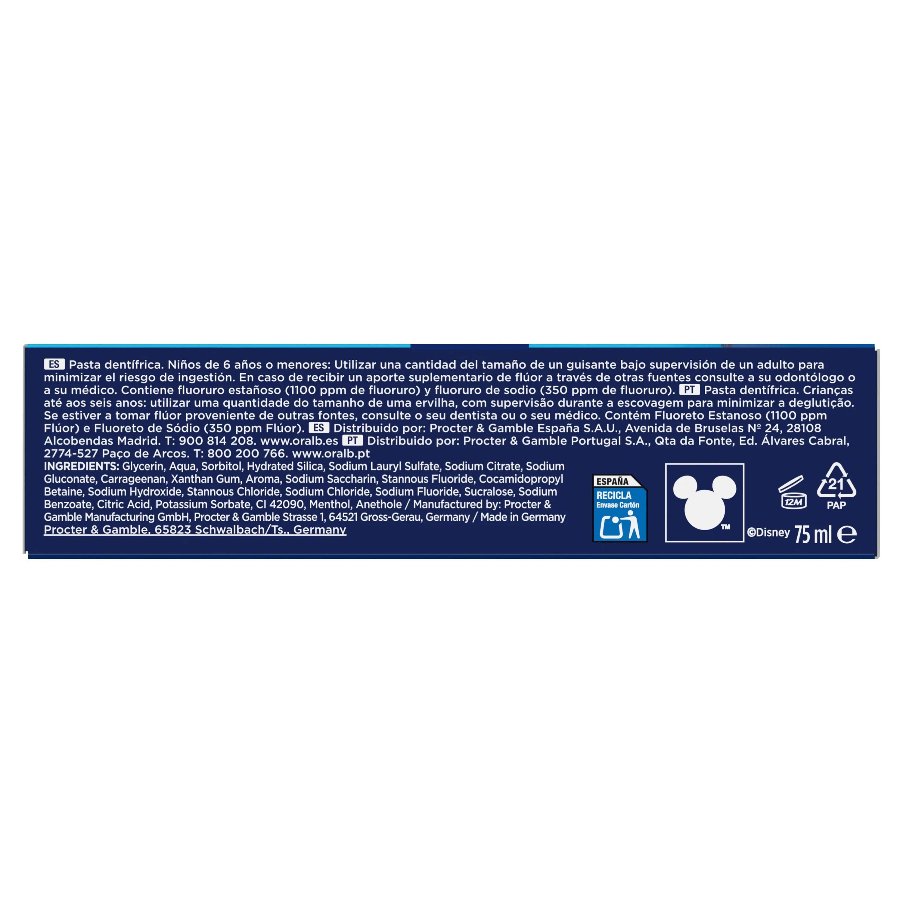 Oral-B Pro Junior Zahnpasta 6 bis 12 Jahre, 75 ml