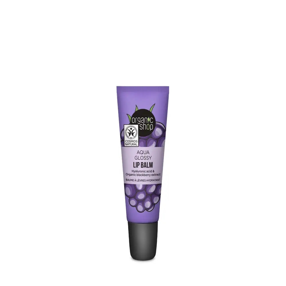 Organic Shop Aqua Gloss Lippenbalsam mit Hyaluronsäure und Brombeerextrakt, 10 ml