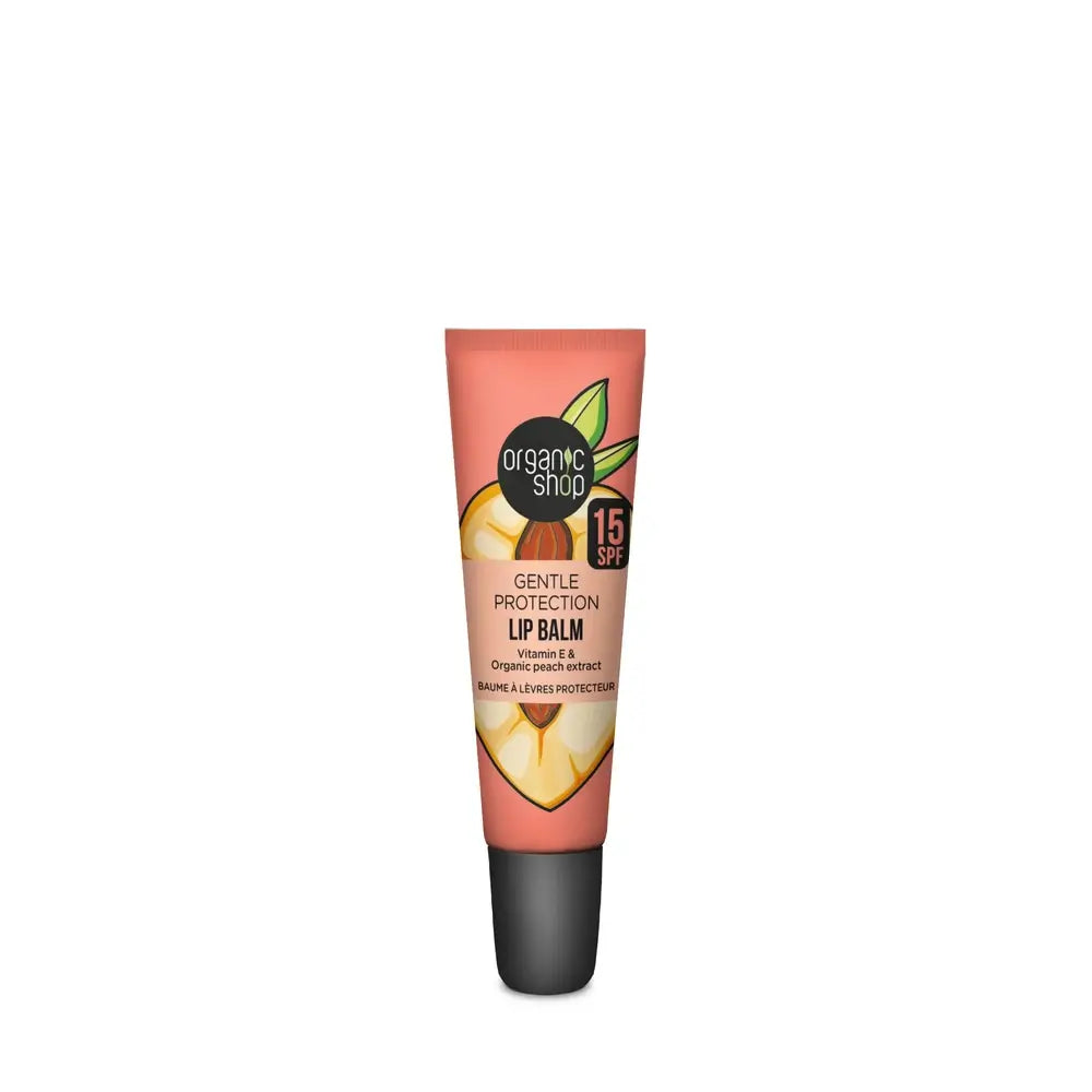 Organic Shop Lippenbalsam Os Sanfter Schutz Spf 15. Vitamin E und Pfirsichextrakt, 10 ml