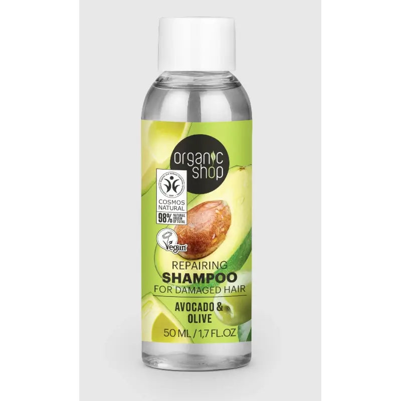 Organic Shop Repairing Shampoo für geschädigtes Haar Avocado & Olive , 50 ml