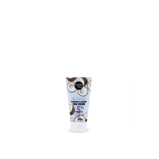 Organic Shop Feuchtigkeitsspendende und beruhigende Gesichtscreme Coconut Aftersun + Panthenol 5?%, 50 Ml