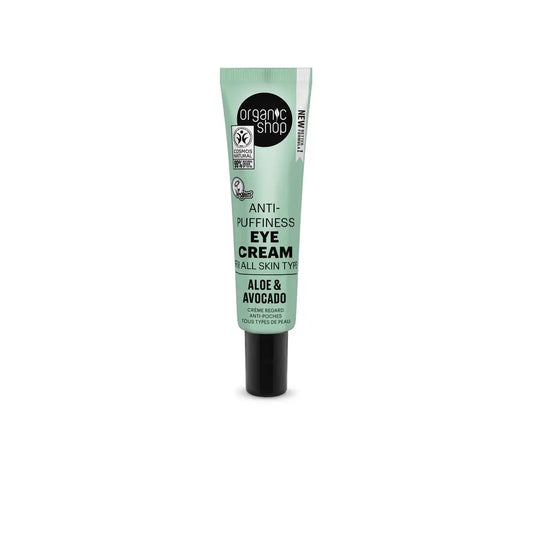 Organic Shop Organic Shop Avocado & Aloe Anti-Schwellungen Augencreme für alle Hauttypen, 30 Ml