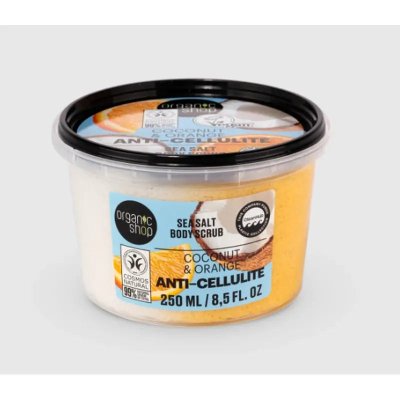 Organic Shop Anti-Cellulite Körperpeeling Orange & Kokosnuss Meersalz , 250 ml