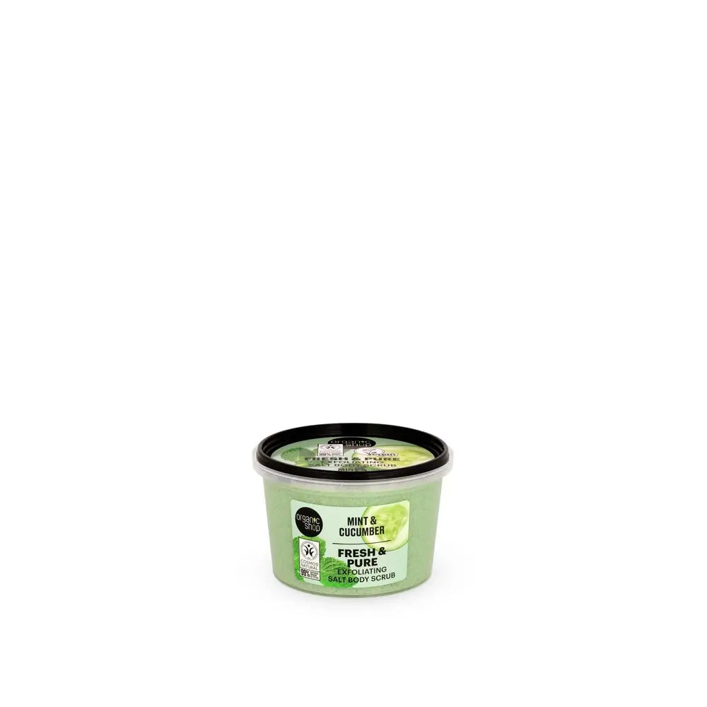 Organic Shop Fresh & Pure Pfefferminz- und Gurkensalz-Körperpeeling, 250 ml