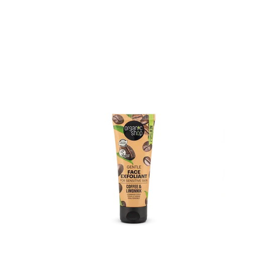 Organic Shop Sanftes Gesichtspeeling für empfindliche Haut mit Kaffee und Schizandra, 75 ml