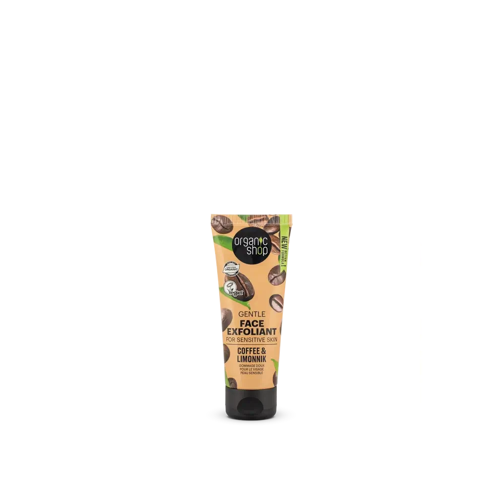 Organic Shop Sanftes Gesichtspeeling für empfindliche Haut mit Kaffee und Schizandra, 75 ml