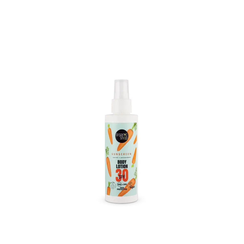 Organic Shop Karotte + Antioxidantien Sonnenschutz Körperlotion Spf30, 150 Ml