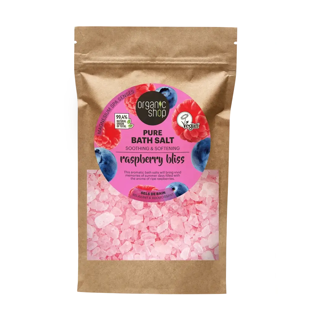 Organic Shop Reines Badesalz Himbeer-Glückseligkeit, 500 G