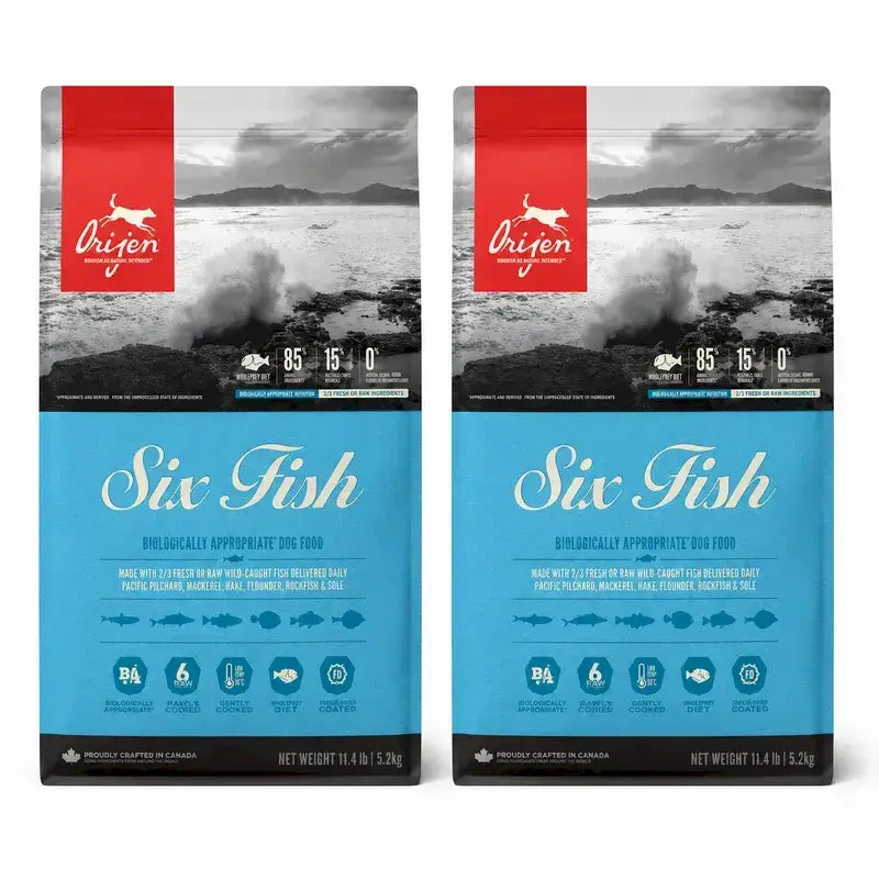 Orijen Canine Adult 6 Fisch 11,4 Kg Hundefutter , Packung 2