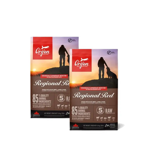 Orijen Canine Adult Regional Rot 11,4 Kg Hundefutter , Packung 2