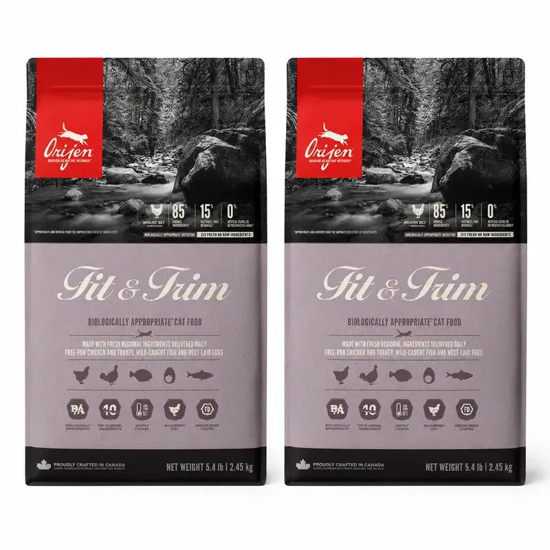Orijen Feline Adult Fit Trim 5,4 Kg Katzenfutter, Packung 2
