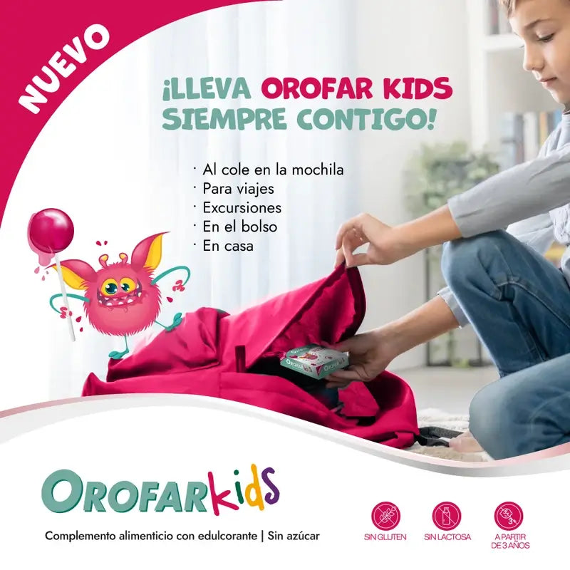 Orofar Kids Zuckerfrei Himbeere Hals Juckreiz Lutscher , 8 Lutscher