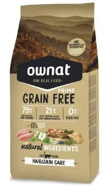 Ownat Prime Feline Adult Hair Skin Grain Free 3Kg, cat food