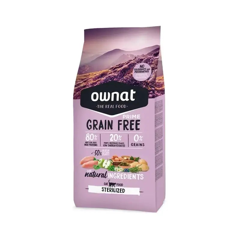 Ownat Prime Feline Adult Sterilised Grain Free 8Kg , Katzenfutter
