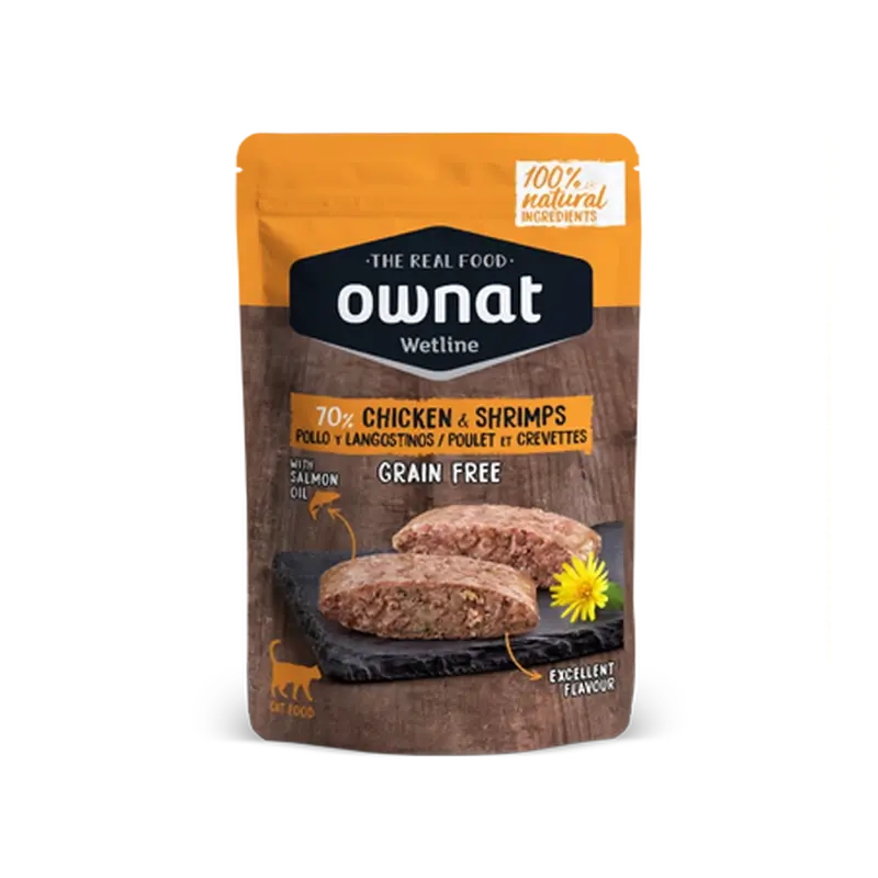 Ownat Wetline Feline Huhn & Shrimp 12X85Gr