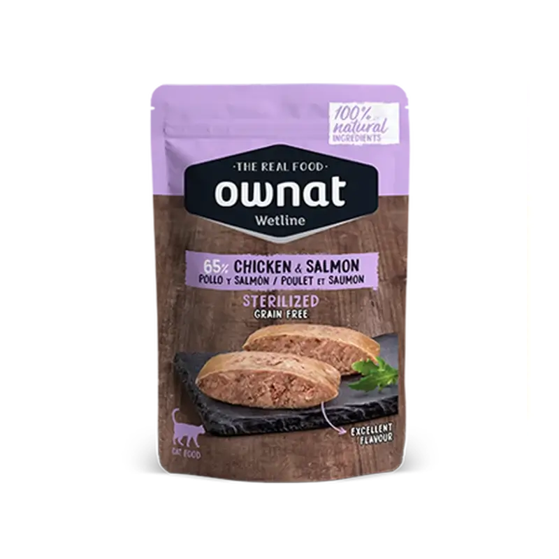 Ownat Wetline Feline Sterilisiertes Huhn Lachs 12X85Gr