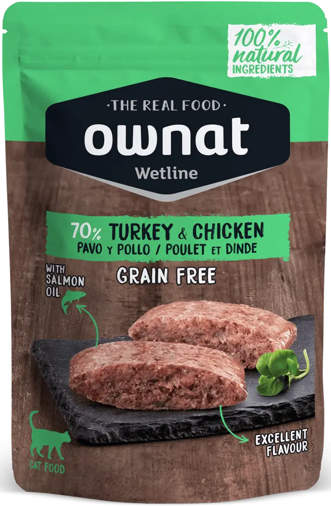 Ownat Wetline Feline Truthahn Huhn Box 12X85Gr , Nassfutter für Katzen