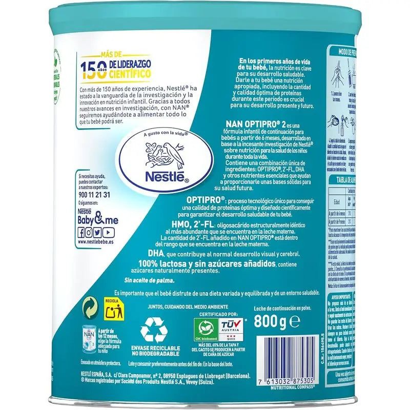 Nestlé Nan Optipro 2 Formel-Milch, 12X800g