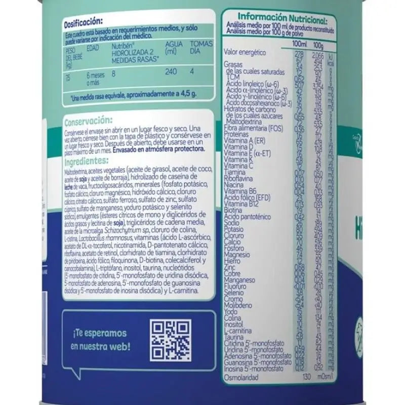 Nutribén Hydrolysed 2 Milch Fortsetzung, 12 X 400 g