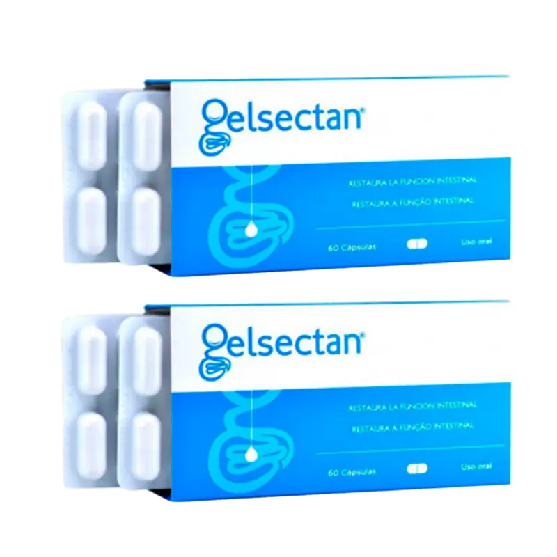 Gelsectan Pack 2 Einheiten Intestinalfunktion 60 Kapseln