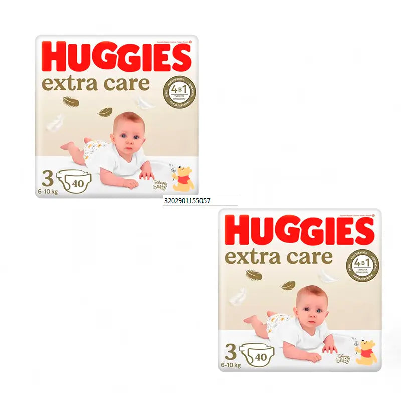 Huggies Extra Care Windel Größe 3 (5-9Kg), Packung 2 X 80 Stück