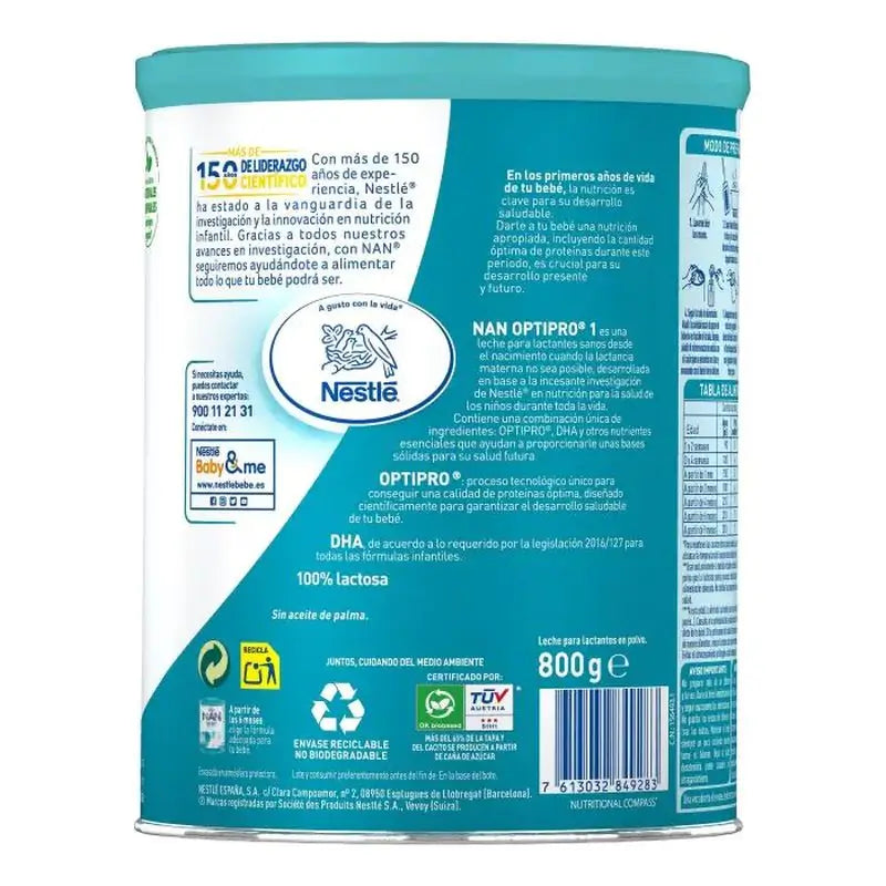 Nestlé Nan Optipro 1 Starter-Milch, 2X800 g