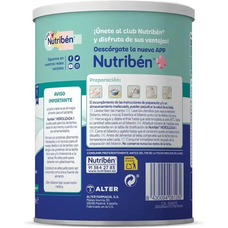 Nutribén Hydrolysierte 1 Milch Starter, 2 X 400 g