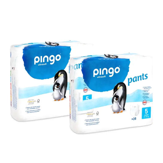 Pingo Pañal – Ökologische Windelhöschen, Größe 5 (11–25 kg), 2 Packungen à 28 Stück