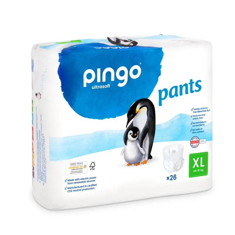 Pingo Pañal – Öko-Windelhöschen, Größe 6 (ab 16 kg), 2er-Pack à 26 Stück