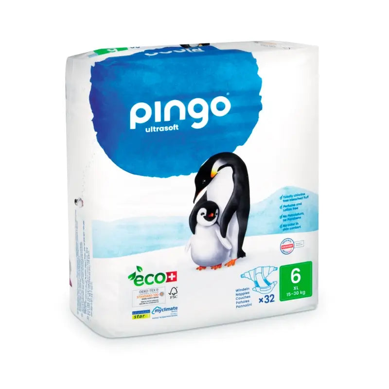 Pingo Ökologische Windel Größe 6 Xl, Packung 2 X 32 Stück.