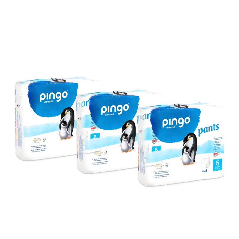 Pingo Pañal – Ökologische Windelhöschen, Größe 5 (11–25 kg), 3er-Pack à 28 Stück