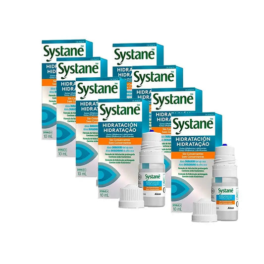 Systane Täglich feuchtigkeitsspendende Augentropfen, 8 X 10 ml Packung