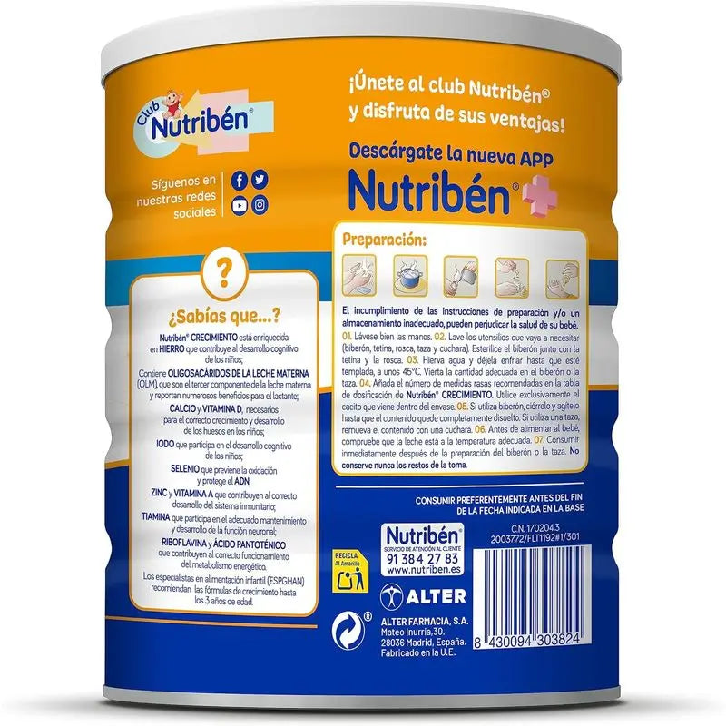 Nutribén Wachstum Pro+ 3 Milch, 6 X 800 Gramm
