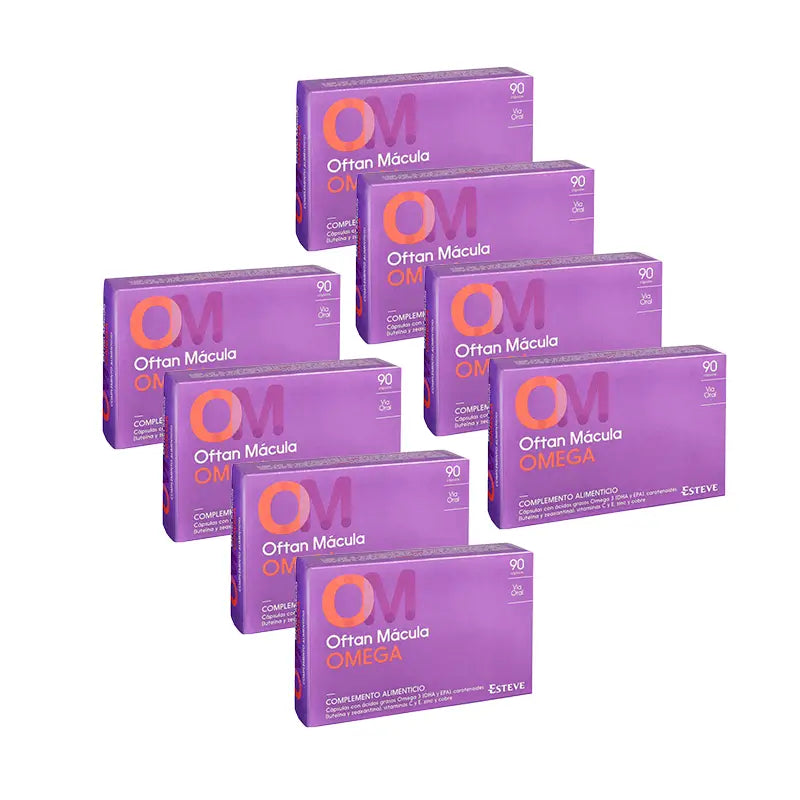 Pack 8 Oftan Omega Macula Auge Gesundheit Nahrungsergänzungsmittel 90 Kapseln