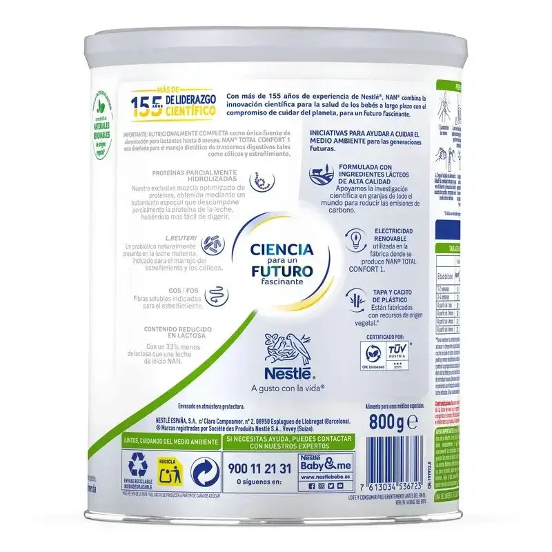 Nestlé Nan Total Comfort 1 Säuglingsmilch, Packung 8 X 800 g