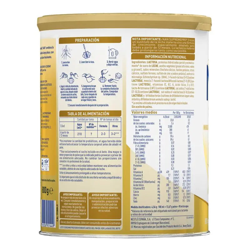 Nestlé Nan Supreme Pro 3 Aufwuchsmilch, 8X800g