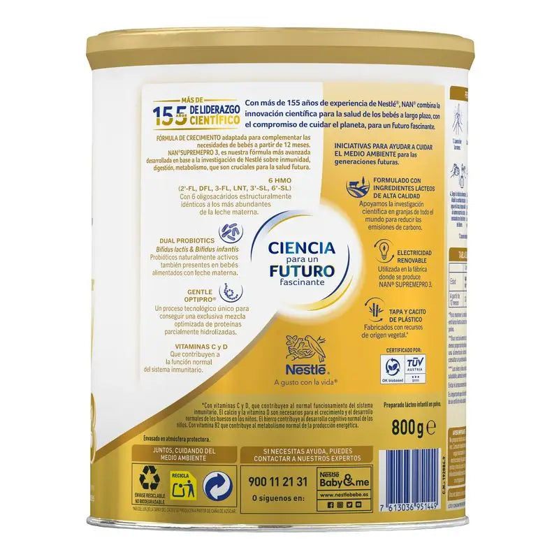 Nestlé Nan Supreme Pro 3 Aufwuchsmilch, 8X800g