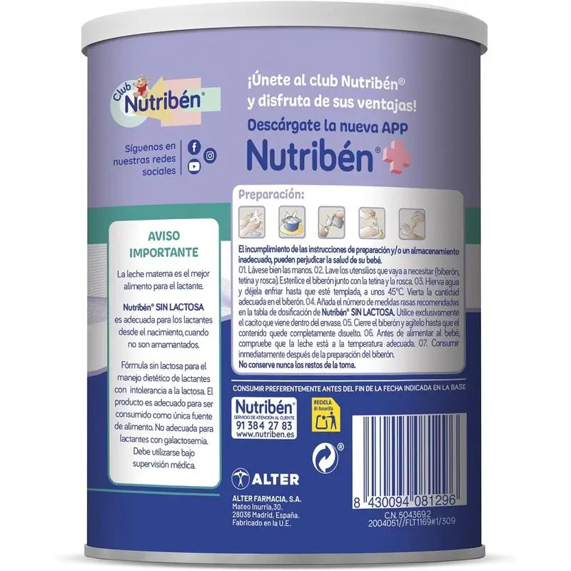 Nutribén Laktosefreie Milchstarter , 8 X 400g