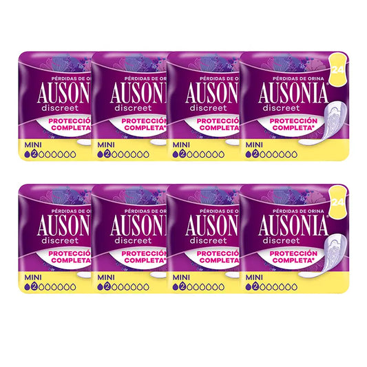 Ausonia Pack Discreet Women's Urine Loss Pads Mini, 8 x 24 Stück