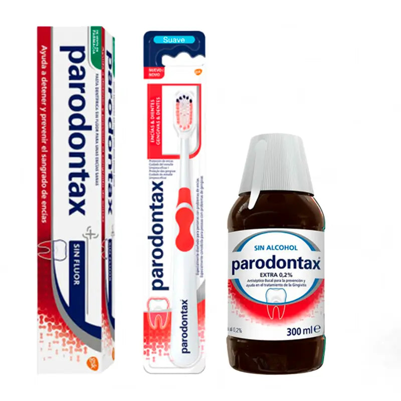 Parodontax Pack Complet Protection Zahnbürste + Zahnpasta 75ml + Extra Care Mundspülung 300ml