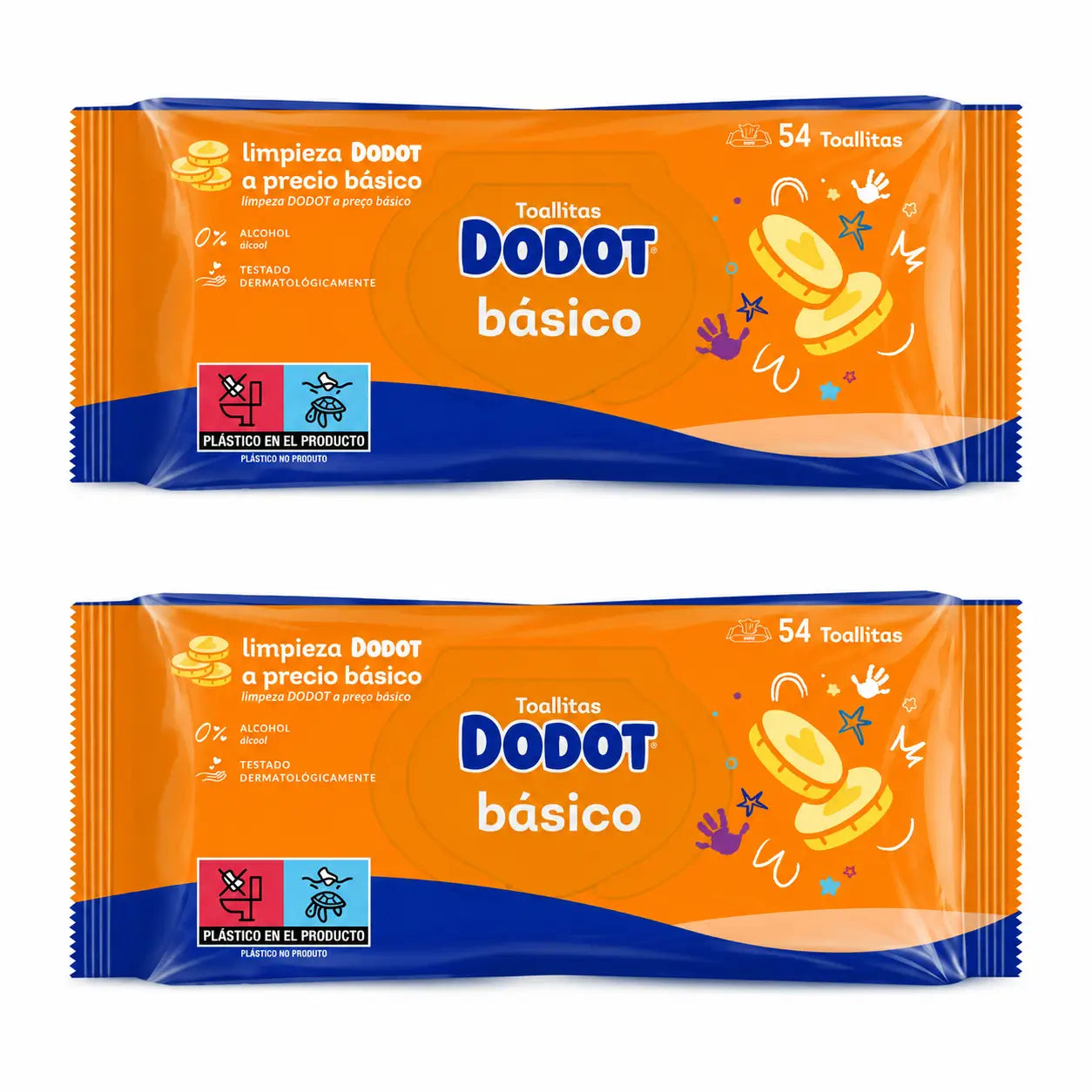 Dodot Wischtücher Basic, 2 x 54 (108 Stück)