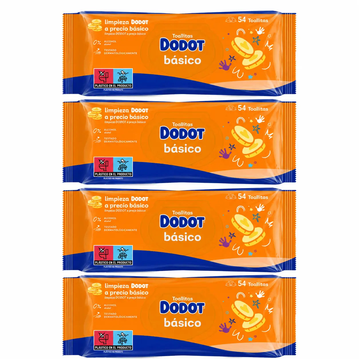 Dodot Wischtücher Basic, 4 x 54 (216 Stück)