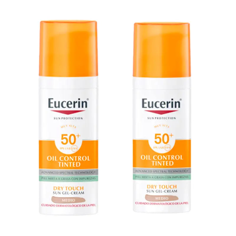 Eucerin Oil Control Dry Touch Facial Sunscreen Pack SPF50+ Farbe, 2x50 ml