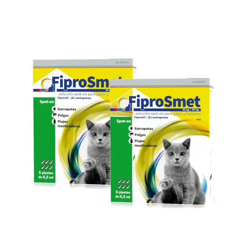 Fiprosmet für Katzen und Frettchen, 6 Pipetten à 0,5 ml, 2er-Pack