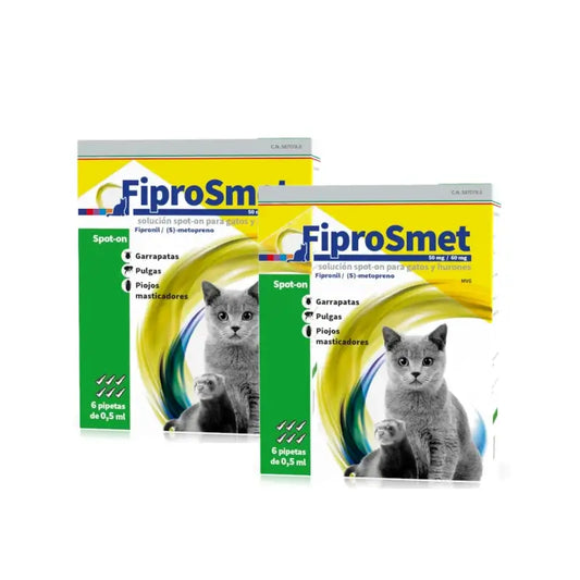 Fiprosmet für Katzen und Frettchen, 6 Pipetten à 0,5 ml, 2er-Pack
