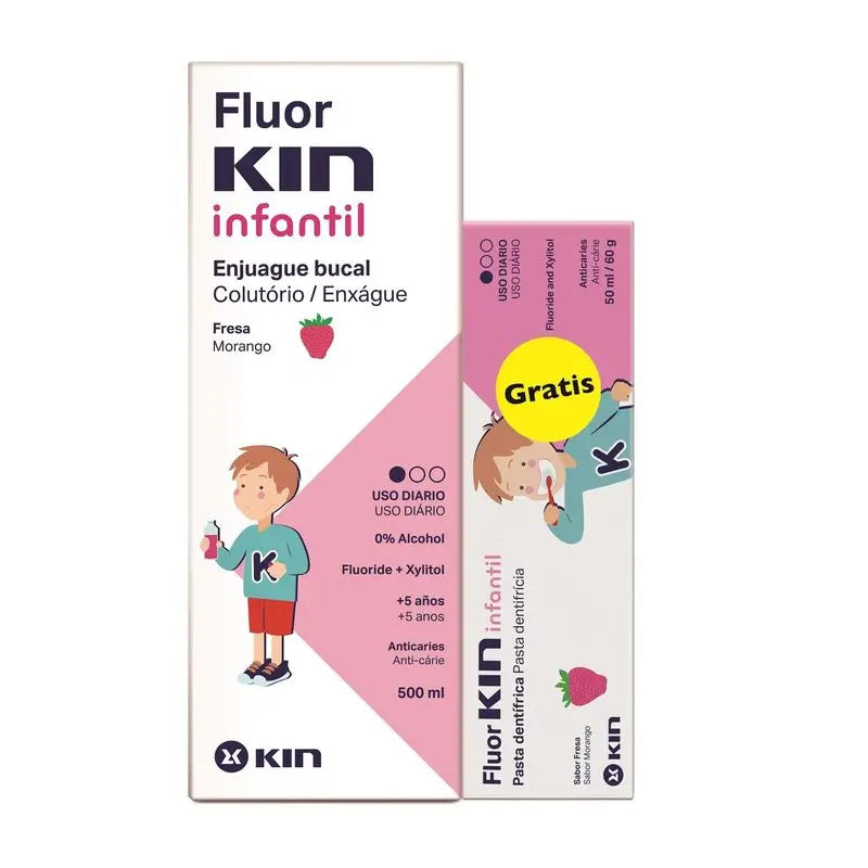 KIN Fluorkin Kinderspülung + Paste 50 ml