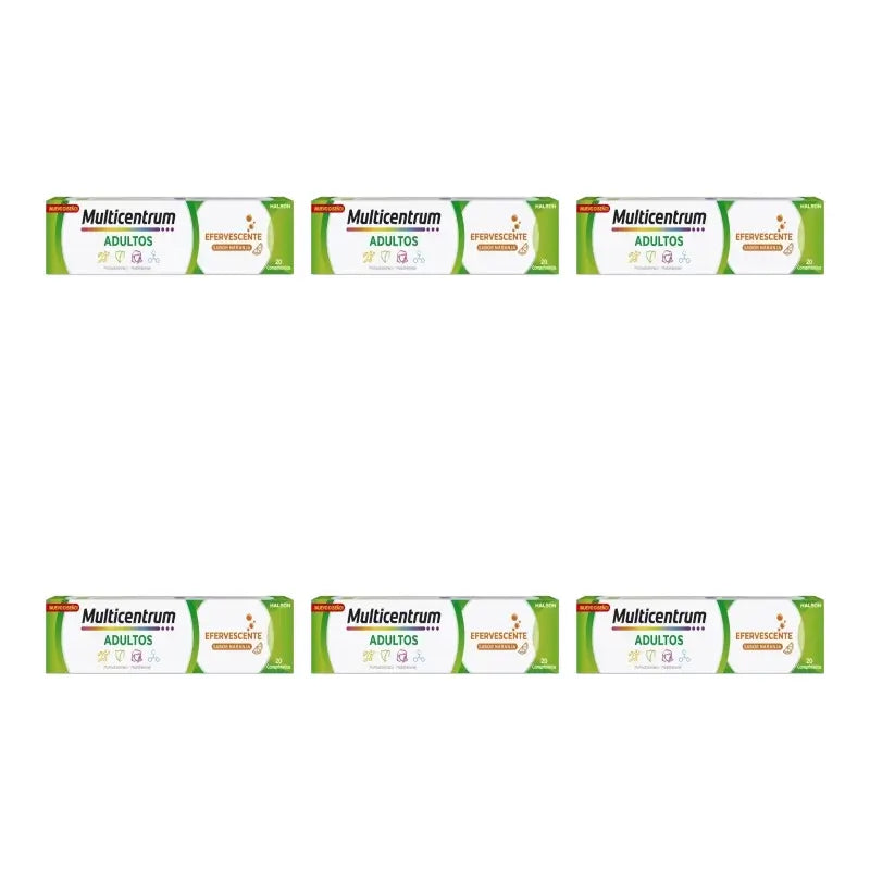 Multicentrum Brausetabletten – Multivitamin-Nahrungsergänzungsmittel für Erwachsene, 6 x 20 Tabletten