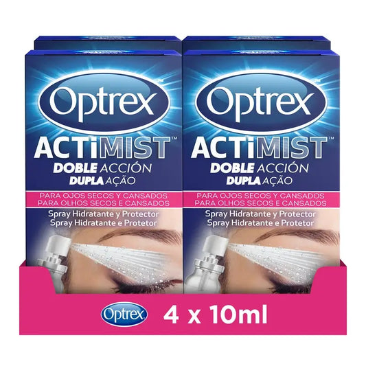 Optrex Actimist Trockene und gereizte Augen Spray Packung 4x10 ml